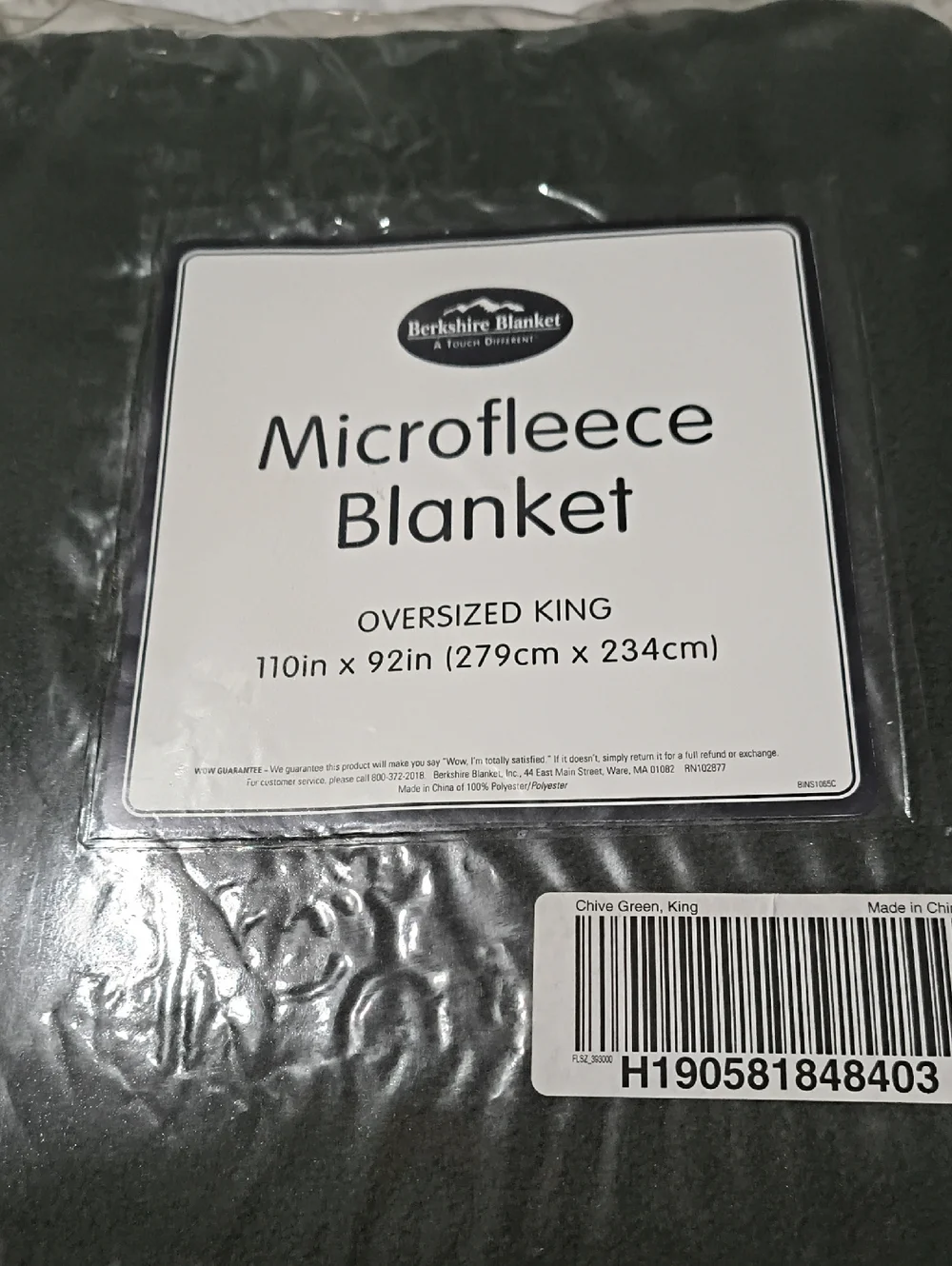 Berkshire Microfleece Blanket - Chive Green (Oversized King)